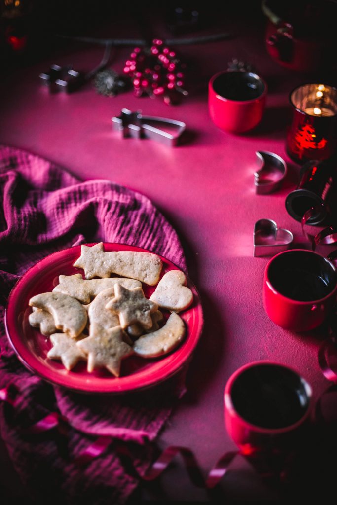 honey and walnut sourdough Christmas biscuits