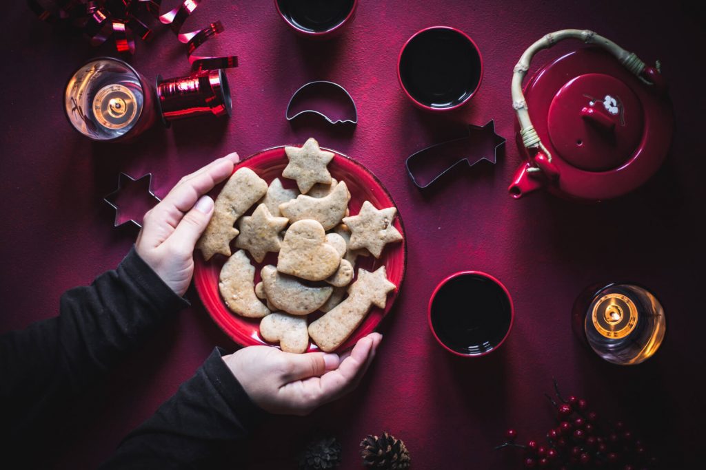 honey and walnut sourdough Christmas biscuits