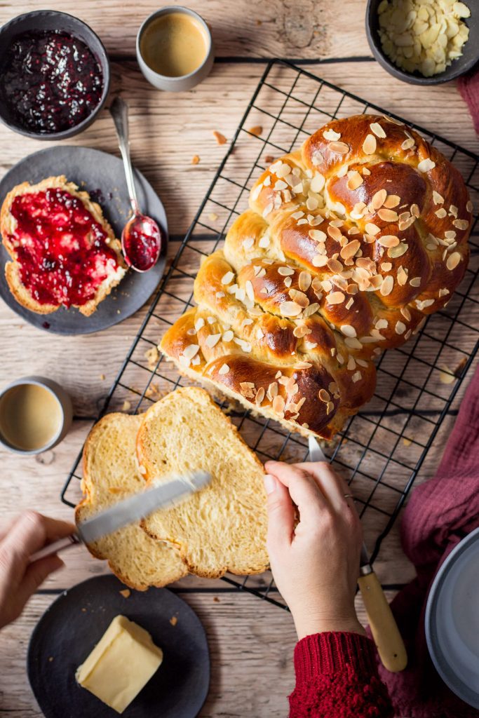 Vianočka, braided sweet bread - gastronomic photographer Madrid