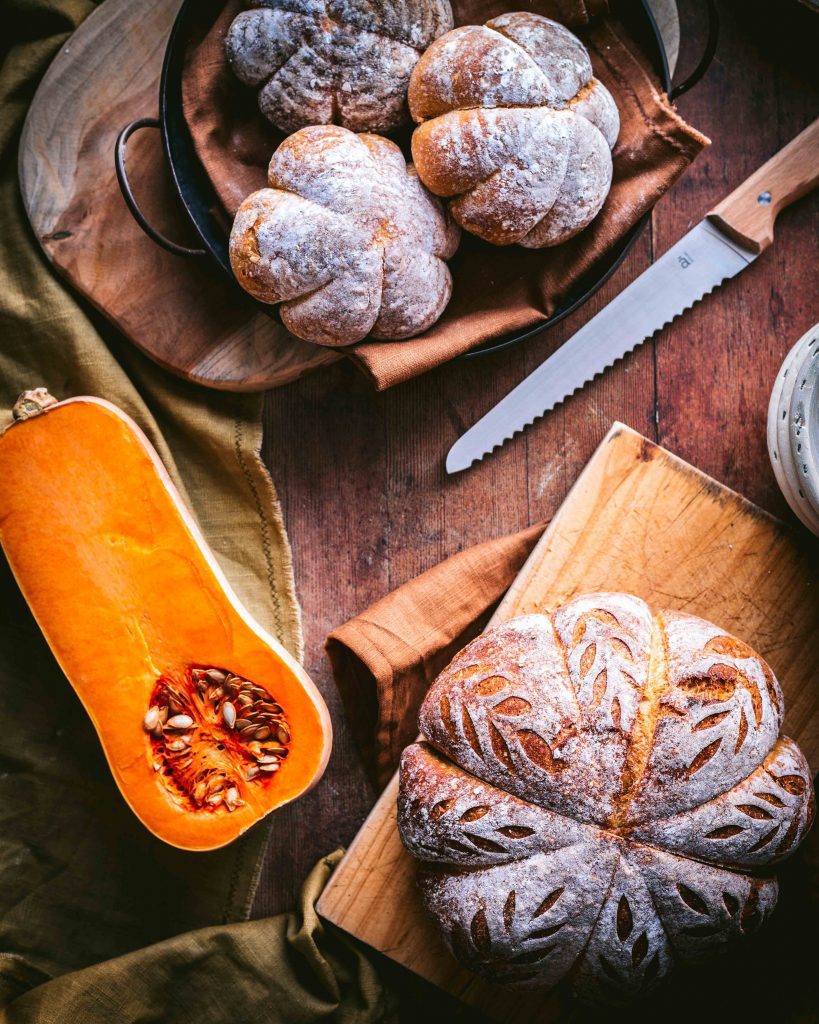 pumpkin bread food photography