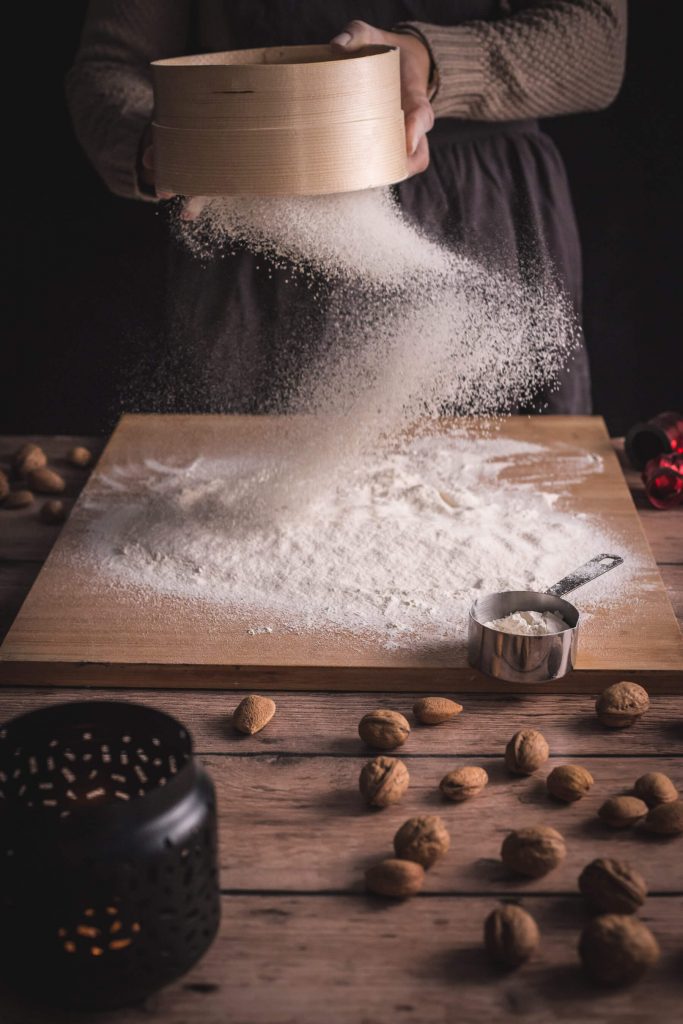 Sifting the flour - gastronomic photography
