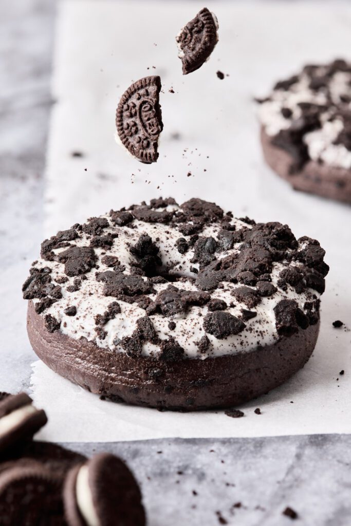 Flying reo doughnuts - food and product photography