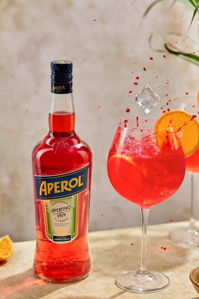 Aperol Spritz splash photography