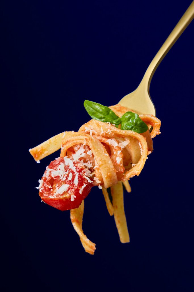 Macro pasta dish - gastronomic photographer Madrid